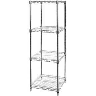 Shelving Inc. 18" d x 18" w x 84" h Chrome Wire Shelving with 4 Tier Shelves, Weight Capacity 800lbs Per Shelf