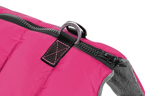Image of Gooby Padded Vest Dog Jacket - Solid Pink, Large - Warm Zip Up Vest Fleece Jacket with Dual D Ring Leash Water Resistant for Small to Medium Dogs