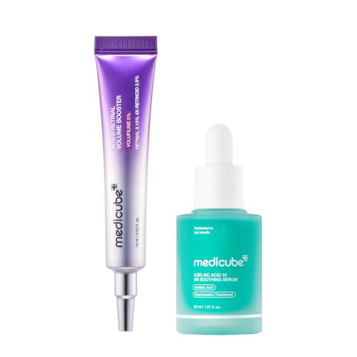medicube Skin Renew & Smooth Duo, Retinal Volume Booster & Azelaic Acid Soothing Serum