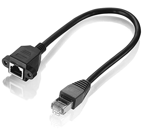 innov8 RJ45 Male to Female Panel Mount Ethernet Extension Cable Cat 5E/5 Cat 6 (Including 2 Screws) - 0.3m - Image 4