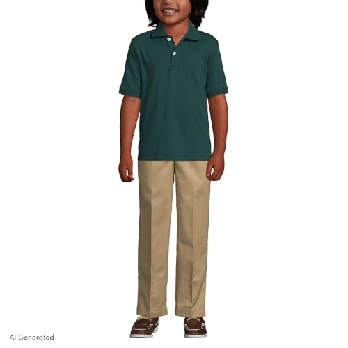 Image of Lands' End School Uniform Kids Short Sleeve Interlock Polo Shirt