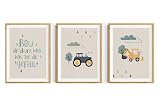 Generisch Kinderzimmer Bilder Junge, Beige mit weißem Rand, DIN A4