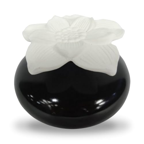 Diffuseur de Parfum par Capillarité Fleur Narcisse Noir – Diffuseur Huile Essentielle Parfum d’Ambiance et Senteurs Maison – Vase en Céramique et Fleur en...