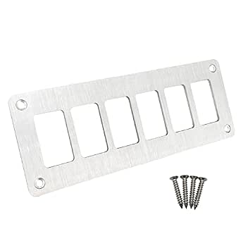 1-Way Rocker Switch Panel Housing — Aluminum Brushed Metal Mounting Bracket For Car, Boat, RV, Truck