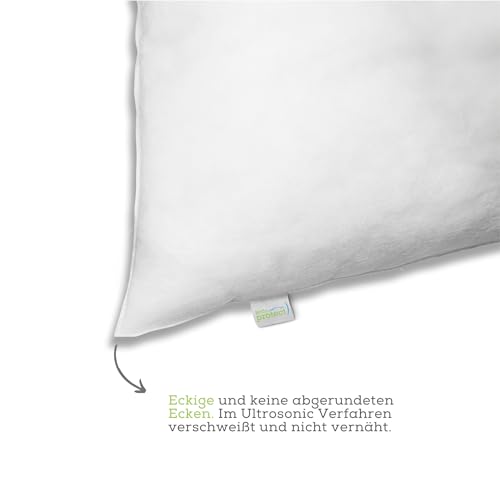 Bodyprotect Kopfkissen 80 x 80 cm 2er Set, Kissen Ecoline Spinnvlies, Doppelpack Bettwaren Set aus 100% Mikrofaser, waschbar, weiß