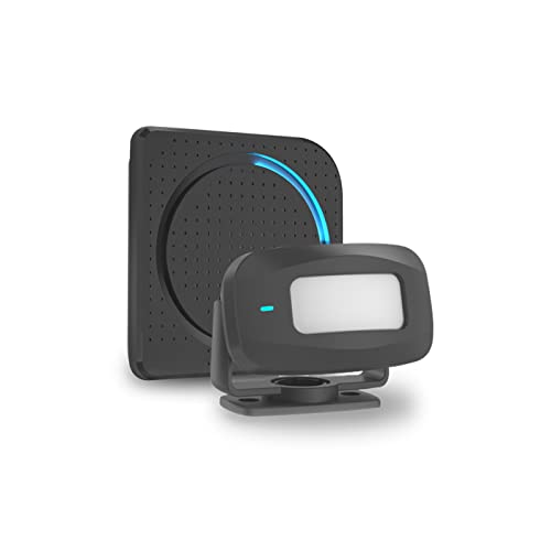 Aktivstar Capteur de mouvement avec alarme sonore pour entrées/capteur de mouvement pour maison et commerce, sonnette sans fil pour porte, alarme de sécurité, détecteur de présence portable, noir