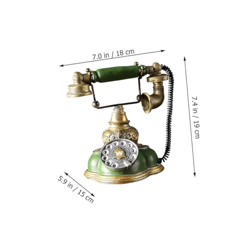 Teléfono fijo sobremesa vintage retro con disco giratorio para accesorios 2