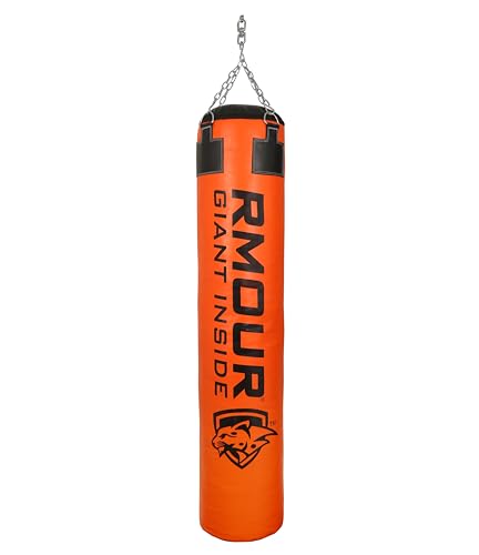 Image of RMOUR Unfilled PU Punching Bag for Boxing MMA Sparring Punching Training Kick Boxing Muay Thai with Hanging Chain (Orange, 3 Feet /95 cm)