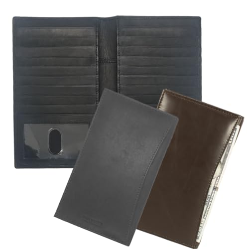 Paul Walter Checkbook Cover, Genuine Leather Checkbook, Gift For Him, Gift For Her, Bifold Checkbook Cover with RFID Blocking Black