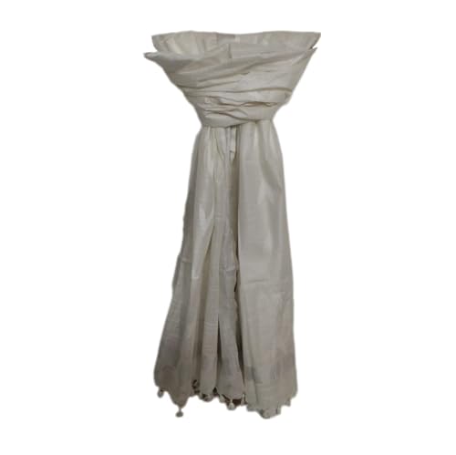 Women's Bhagalpuri Linen Cotton Blend Handloom Ikkat Dupatta with Zari Design, 2.25 Metres