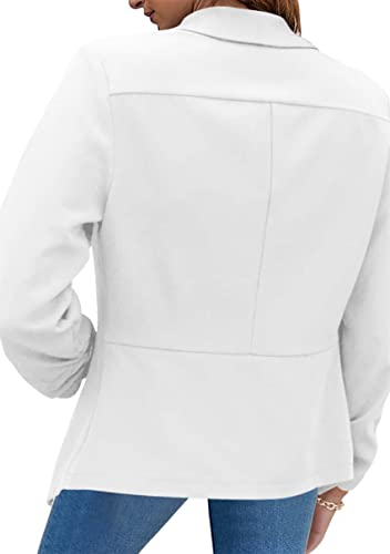 Image of YMING Womens Open Front Work Blazer Business Long Sleeve Jackets Solid Color Office Short Cardigans