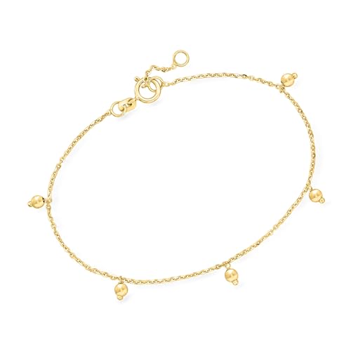 Pure Collection by Ross-Simons Italian 14kt Yellow Gold Bead Station Bracelet