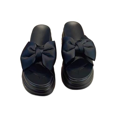 Womens Sandals Bowknot sandals thick-soled slippers for women casual outdoor wear fashionable all-match height-increasing sandals3