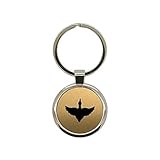 Porte clé en métal avec votre logo en gravure laser sur fond couleur or brossé