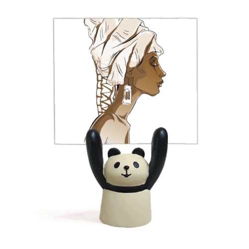 Porte-mémo femme africaine coiffe aborigène panda déco intérieure