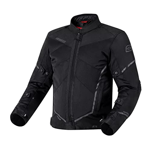 OZONE MOTO Jet II Giacca da Moto Uomo | Textile | Protezione Gomiti e Spalle Livello 1 | Pannelli di Ventilazione in Rete | Membrana impermeabile staccabile | Elementi riflettenti