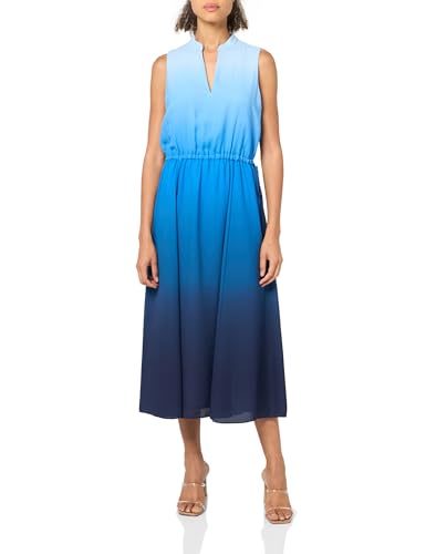 Anne Klein Damen Jenna Drawstring Midi Dress Kleid, Dk.Preußischblau/Loden, 1X