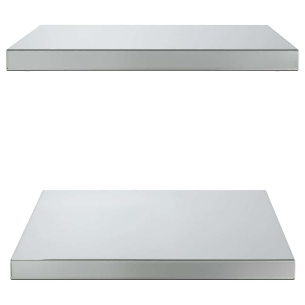 vidaXL Mensole a Muro 2 pz 50x40 cm Argento in Acciaio Inossidabile