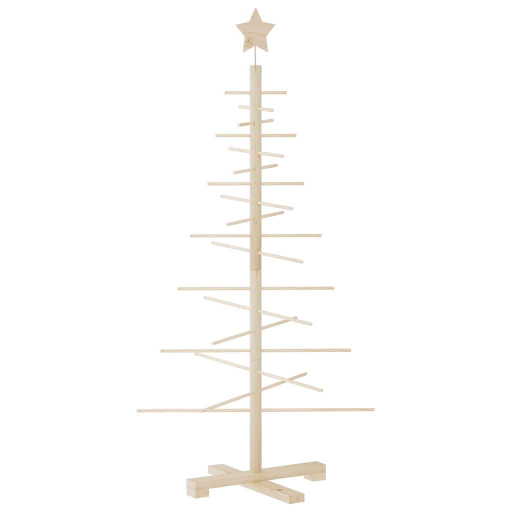 vidaXLWooden Christmas Tree - Pine Wood/Bamboo - 68 x 68 x 125 cm - Brown - Xmas Decor for Home, Office, Parties