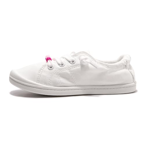 FUNKYMONKEY Girls Canvas Sneakers Lace up Lightweight Casual School Shoes for Toddler/Little Kids2