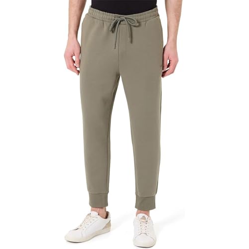 Boss Pantalon de Jogging Hadiko pour Homme en Coton Stretch avec Logo imprimé, Beige foncé 257, M