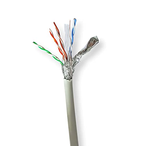 NEDIS Network Cable Roll | CAT6 | Stranded | S/FTP | Bare Copper | 305.0 m | Indoor | Round | LSZH | Grey | Gift Box