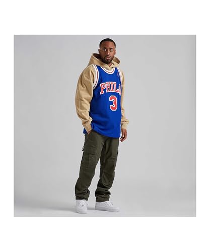 Mitchell & Ness Allen Iverson Camiseta, Azul Real, XL para Hombre
