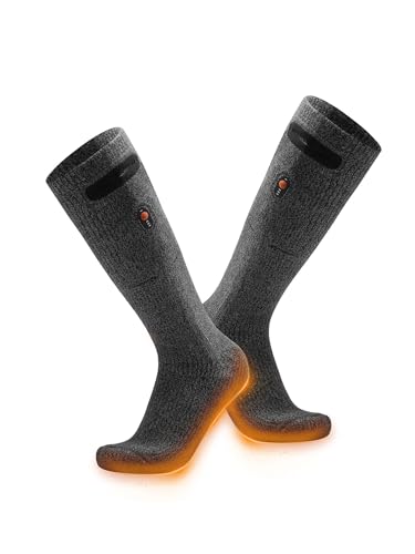 ORORO [Upgraded] Heated Socks for Women Men, Up to 11 Hours of Warmth, Electric Heated Socks with Battery (Charger Not Included) (Charcoal Grey,M)