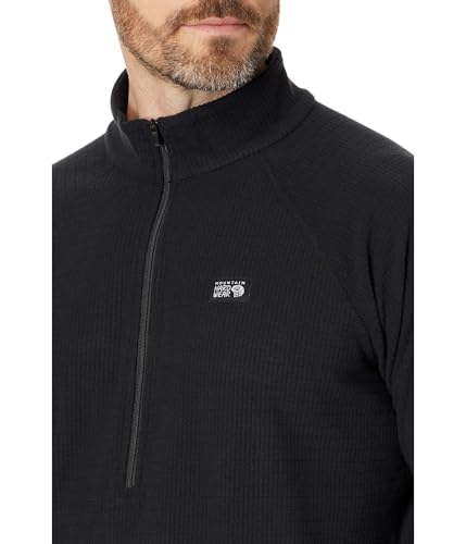 Image of Mountain Hardwear Men's Summit Grid Half Zip, Black, X-Large
