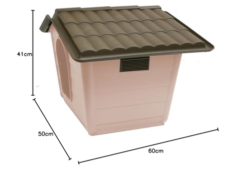 Croci Canile Villa Caseta Desmontable para Perros, Caseta Exterior de Materiales Reciclados, Techo Desmontable, 60 x 50 x 41 cm