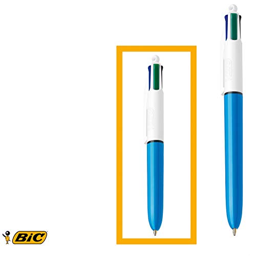 bic 4-color original retractable ballpoint pens with assorted ink 10 mm medium point 2-count pack