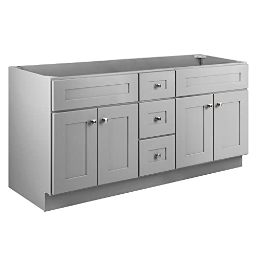 Image of Design House Brookings Bathroom Vanity, 60 inch, Gray