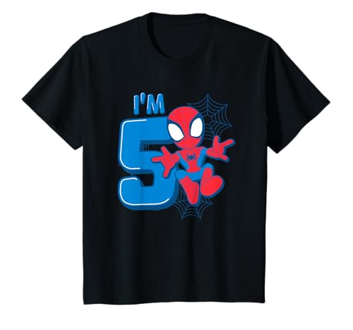 Kinder Marvel Spider-Man Cute Spidey 5th Birthday I'm 5 T-Shirt