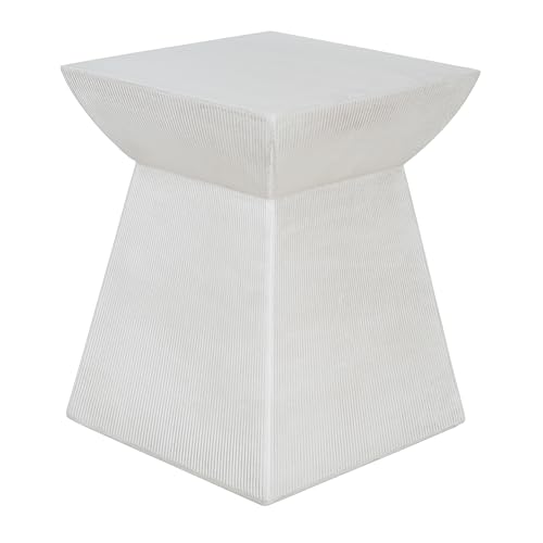 Christopher Knight Home Rell MGO Outdoor Side Table, Square Patio Decorative Small End Table with Pedestal Base, Lightweight Concrete Garden Accent Table for Patio Balcony, No Assembly, White by Christopher Knight Home - Image 2