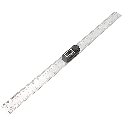 Dulcicasa デジタル角度定規 300mm ステンレス鋼 0-360° ? 電子表示 多機能分度器 内外角測定 取っ手付きロック
