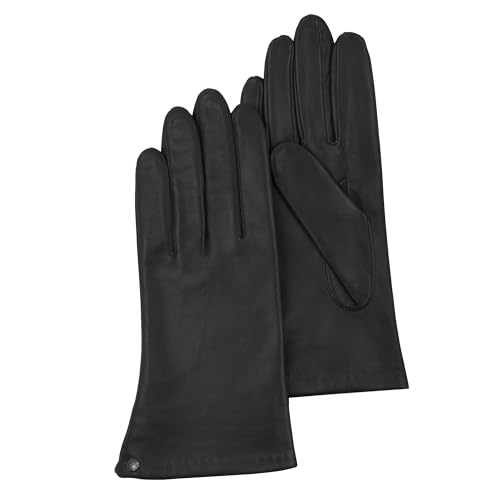 ISOTONER Gants cuir doublés soie femme,Noir,7 (S)