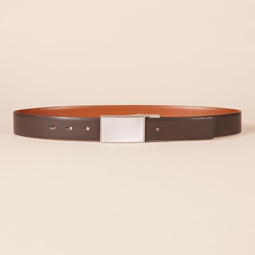 Amazon Essentials Men's Leather Reversible Plaque Dress Belt - Discontinued Colors2