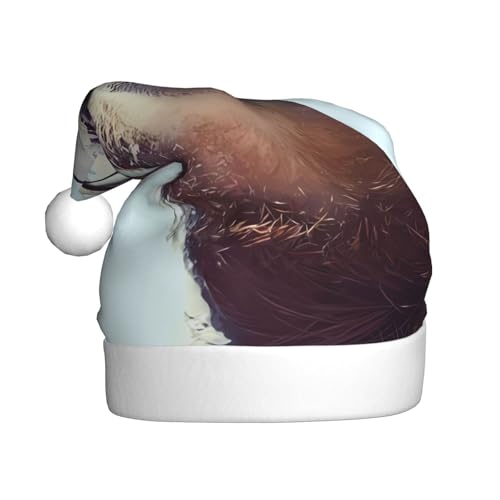 YYHHAOFA Plüsch-Weihnachtsmütze für Erwachsene, Faultier mit...