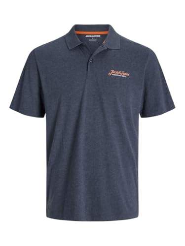 JACK & JONES Jjerik Polo SS, Navy Blazer/Detail:mélange, S Homme JACK & JONES Jjerik Polo SS, Navy Blazer/Detail:mélange, S Homme