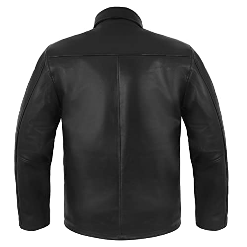 Mens Leather Jacket Genuine Cowhide Premium Quality Motorcycle Coat Fashion Motorbike Jacket3
