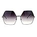 SA106 Retro Oversized Octagon Groove Hippie Sunglasses Black Smoke