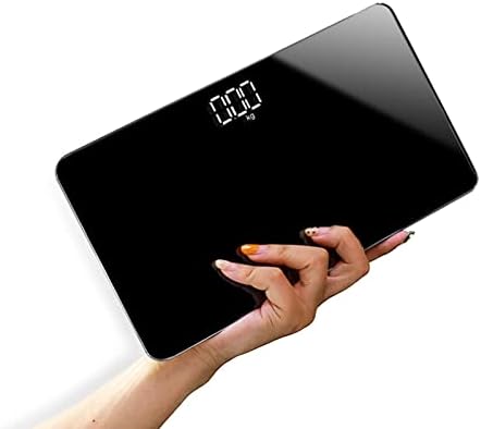 Arabest Mini Travel Bathroom Scale, LCD Hidden Screen USB Charging Mirror Scales, Portable Body Digital Weight Scale, Travel Scale for Body Weight Room Temperature Measurable (Black)
