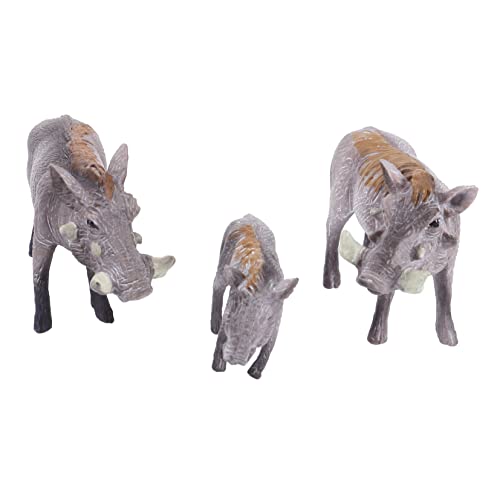 MOLUCKFU エミュレーションイノシシ模型セット プラスチック製 ミニファーム装飾用子供認知玩具 創造的マイクロランドスケープ飾り 雑貨 3個入り