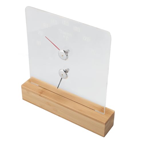 Sauna Room Hygrothermograph, Wood Base Sauna Thermometer RGB Led Light Transparent Acrylic Board Accurate for Indoor (Celsius 0?-120?) (Fahrenheit 50?-210?)