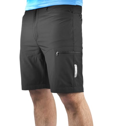 AERO|TECH|DESIGNS | Men's Multi-Sport Shorts | Loose Fit Activewear Cargo Shorts | Medium | Black