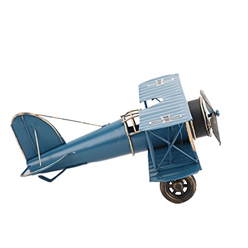 Rengue Vintage Biplane Model with Metal Chain, Retro Iron Aircraft Ornament for Home Cafe Bar Office Decor, Durable 3 Color Options Blue by Rengue - Used condition - Image 2