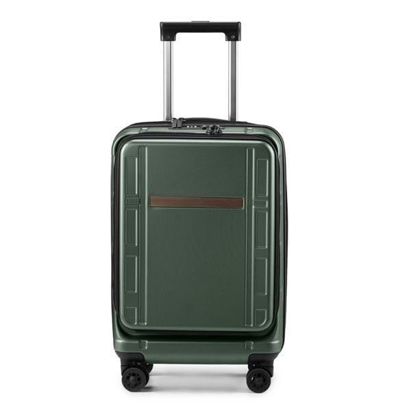 Perfect Size Carry On Luggage for Air Travel, 20-Inch Durable Design with Double Spinner Wheels, Dark Green2