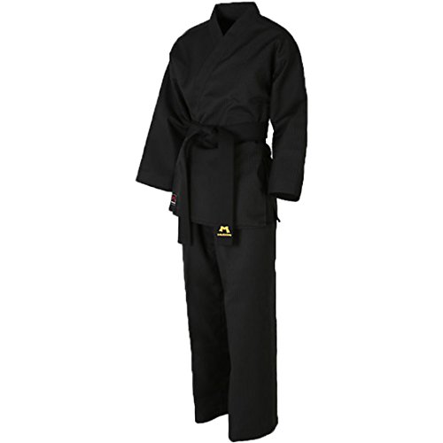Mudoin Taekwondo Black Color Open Uniform TKD Martial Arts Akido Hapkido WTF (120(110-120cm)(3.60-3.93ft))