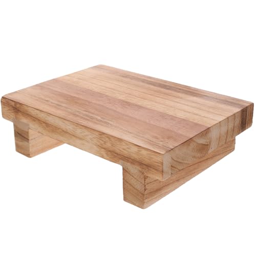 Hemobllo Taburete Pequeño de Madera Maciza para Adultos y Niños, Reposapiés Antideslizante de Color Natural, Taburete Ancho para Dormitorio y Oficina, Reposapiés Ergonómico para Personas