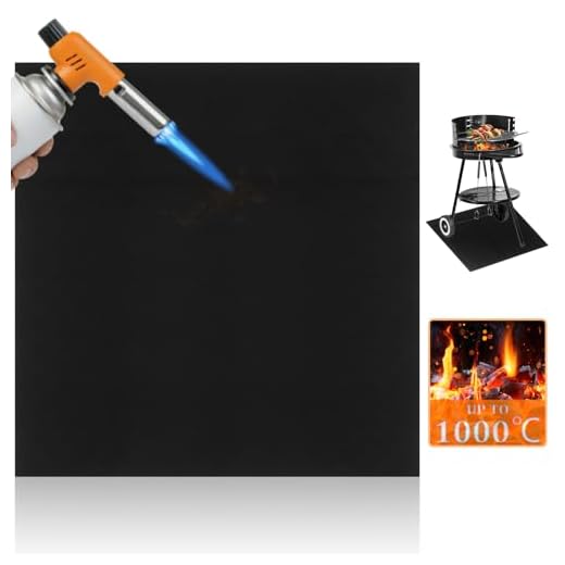 BEENNA Base Ignífuga 1 x 1 m, Manta Ignífuga, Manta para Soldar, Resistente al Calor hasta 1000°C, Alfombrilla para BBQ, Ideal para Chimenea, Soldadura, Estufa de Leña, Exterior, Parrilla, Camping